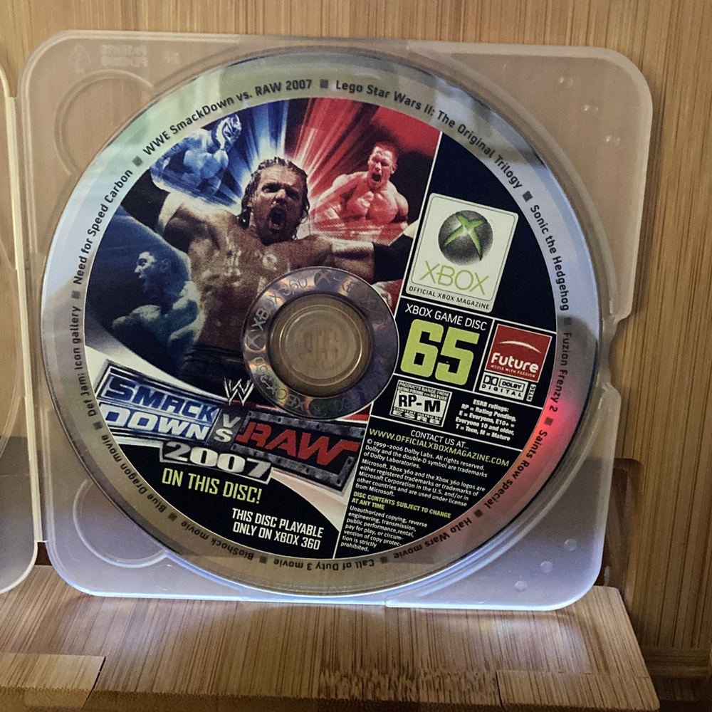 WWE SmackDown vs. Raw 2007 Xbox demo disc